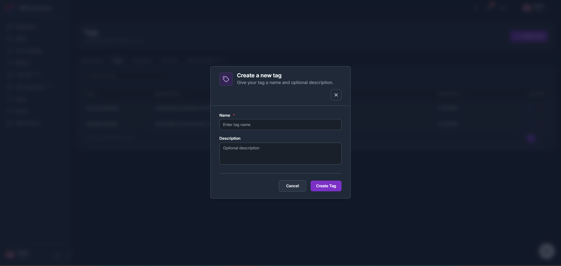 How to create a tag