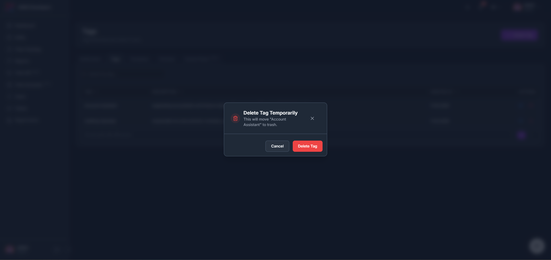 How to delete a tag