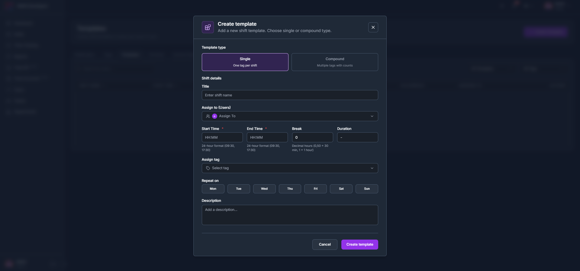 How to create a template