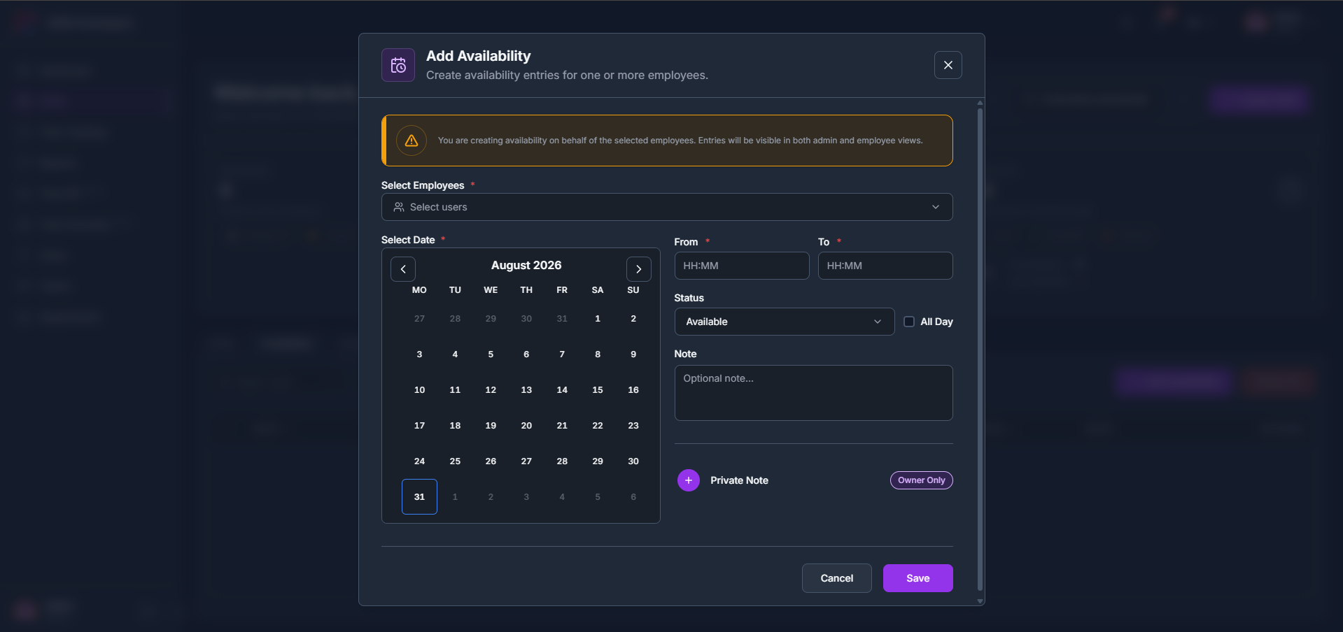 How to add availability