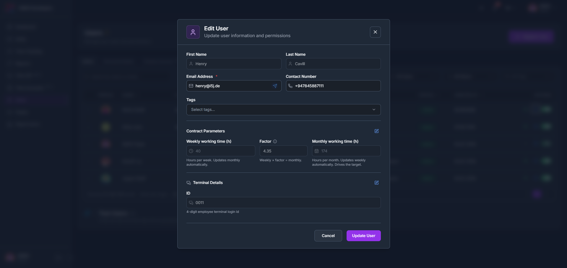 How to edit a user
